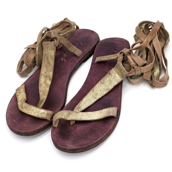 Free People Dahlia Lace Up Wrap Gladiator Sandals - Picture 5 of 6